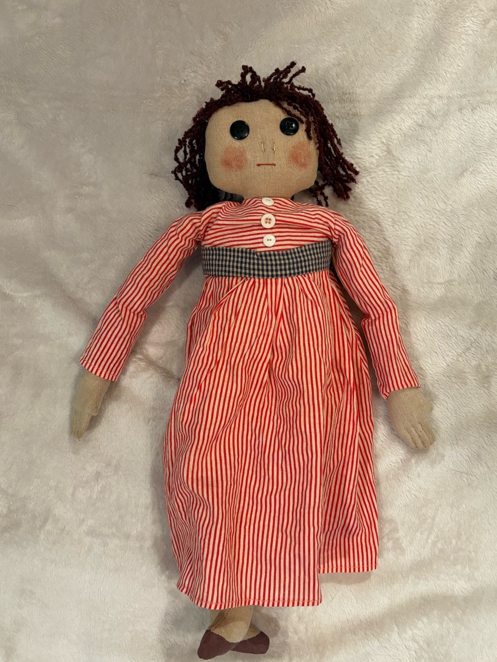 Handmade Style Red-Striped Cloth Doll - Kids Toy